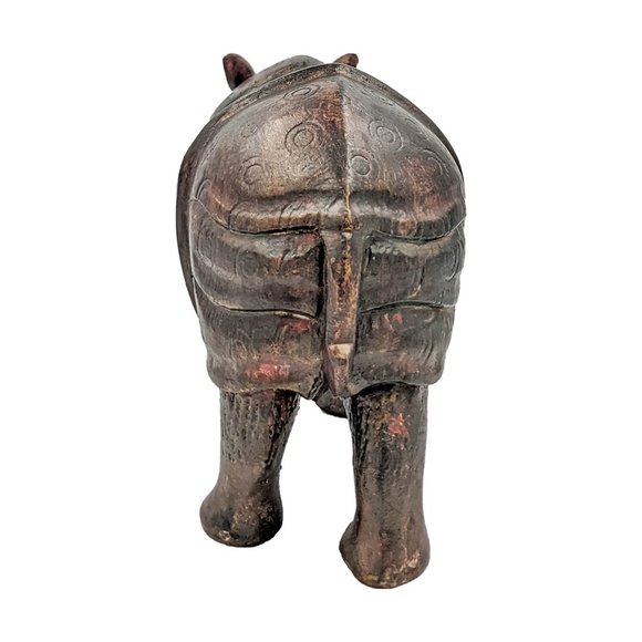 Handmade Wooden Dark Rhinoceros (4inch) - Picture 3 of 4